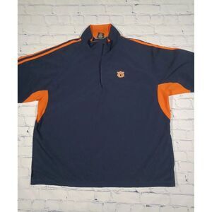 Auburn Tigers Jacket Mens XL Blue Orange‎ Pullover Short Sleeve Golf
